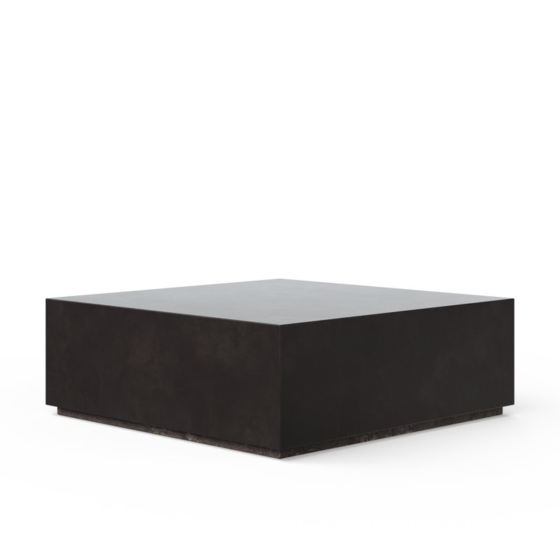 Kareen Square Coffee Table, 16.5" H x 47.25" W x 47.25" D, Lava Brown