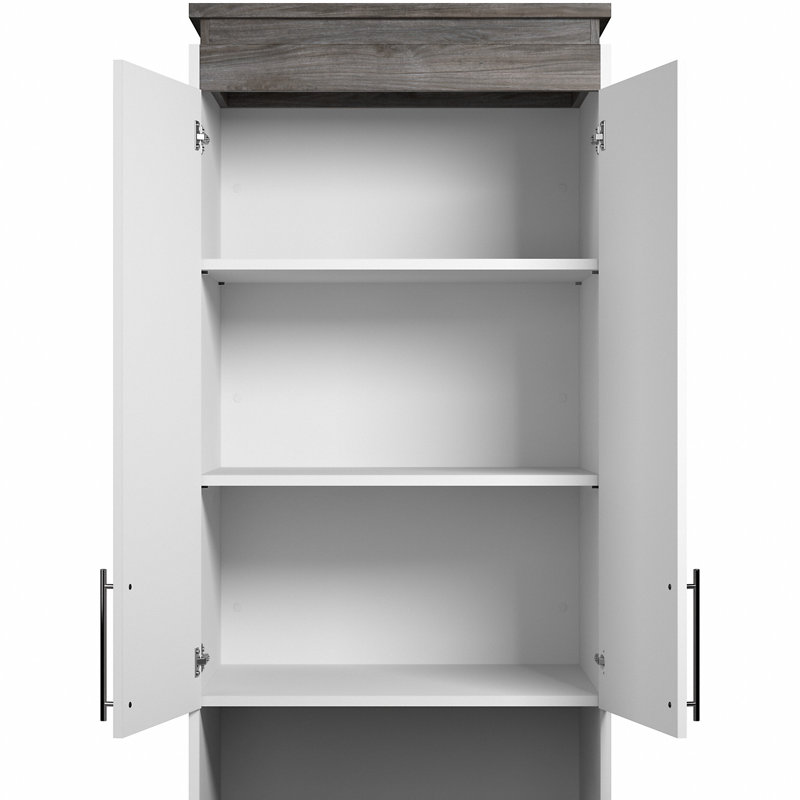 Armoire de rangement à 4 tiroirs et à tablettes Ailé 20 W, Blanc