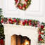 Guirlande de Noël 6 pi avec 20 lumières DEL blanc chaud, pommes de pin et baies rouges pour le manteau, la fenêtre et les escaliers