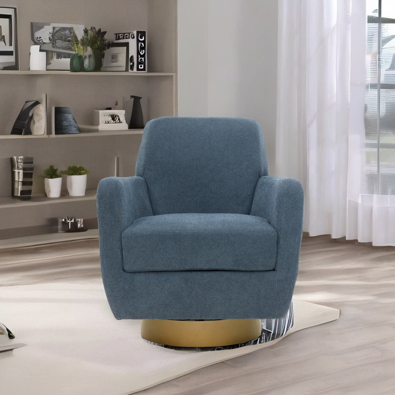 Fauteuil rotatif à 360 degrés, Lin bleu