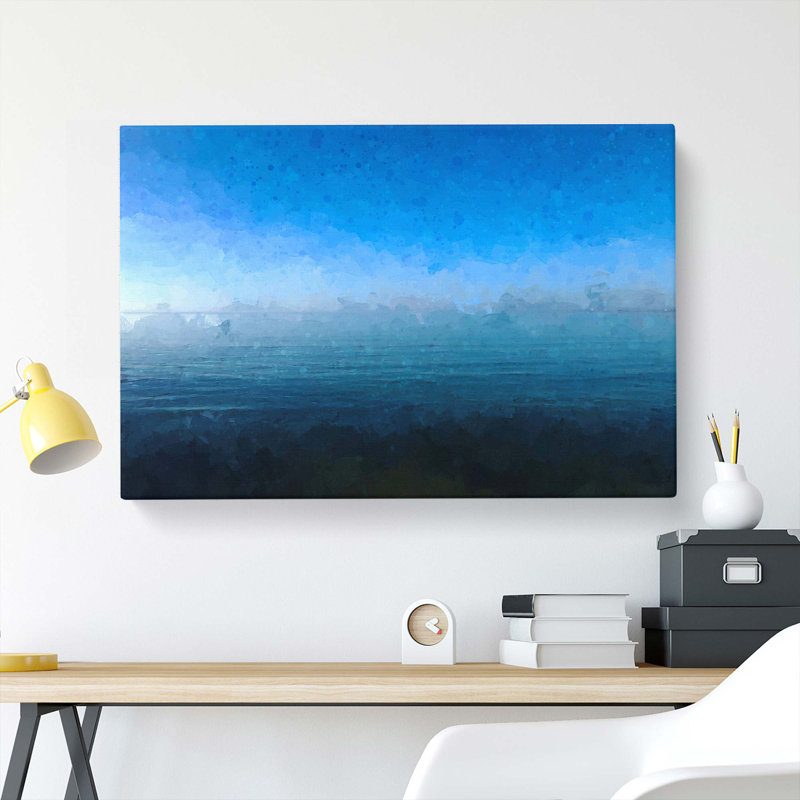 Across the Sea to Bournemouth in Abstract - Wrapped Canvas, 40cm H x 60cm W x 3cm D