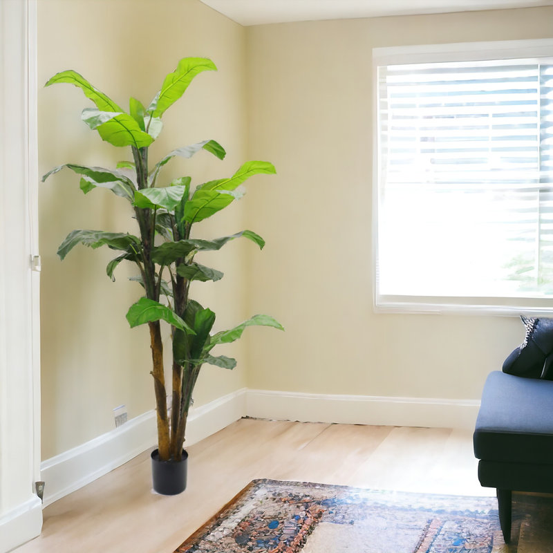 72'' Faux Banana Leaf Tree in Pot