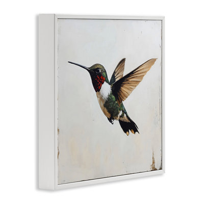 Estampe colibri sur bois rustique patiné, design by Creative Studio