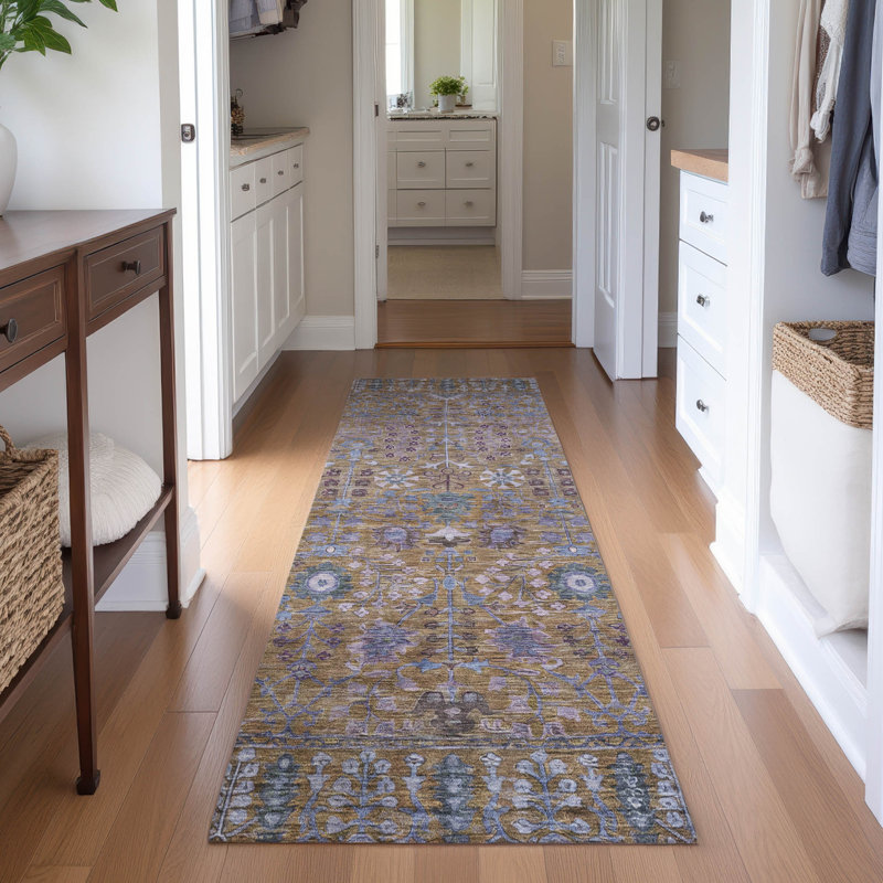 Tapis lavable à la machine de qualité supérieure Mayfield AMF2231, Brun, Tapis de couloir 2 pi 3 po x 7 pi 6 po