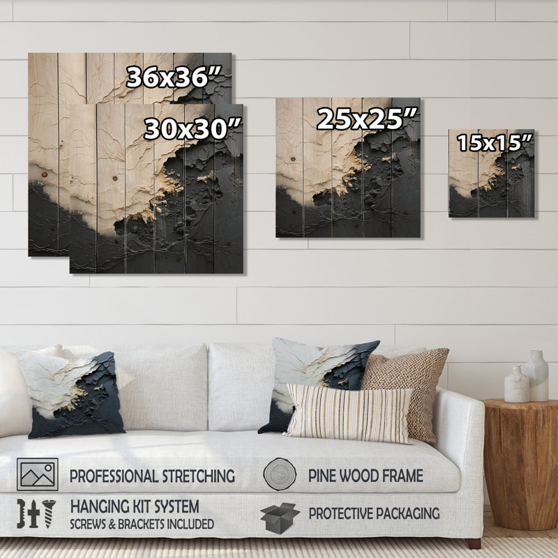 Prieto - Panneaux de décoration murale en bois côtier, H 15 po x l 15 po