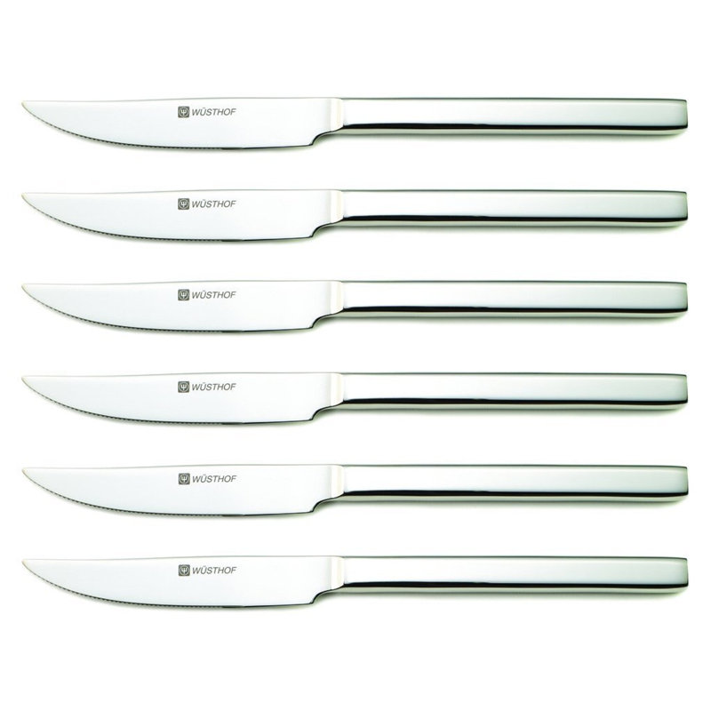 Ensemble de couteaux à steak en acier inoxydable 8 pièces avec coffre de présentation noir WÜSTHOF