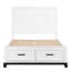 Lit plateforme double avec rangement dans la chambre - Blanc rustique invitant en bois pour le charisme