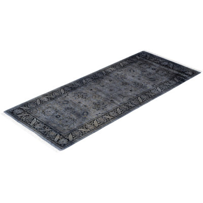 Huckstep One-of-a-Kind 2' 6" X 6' 0" Runner Wool Area Rug Gray