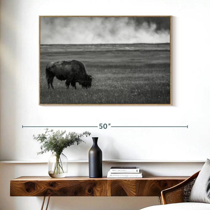 Parc national de Yellowstone, Cadre flottant en bois naturel, 40 po x 27 po
