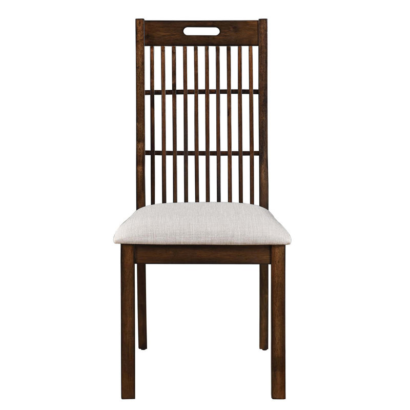 Chaises de salle à manger rustiques, chaises d'appoint de ferme avec dossier à lattes, siège rembourré, assemblage facile