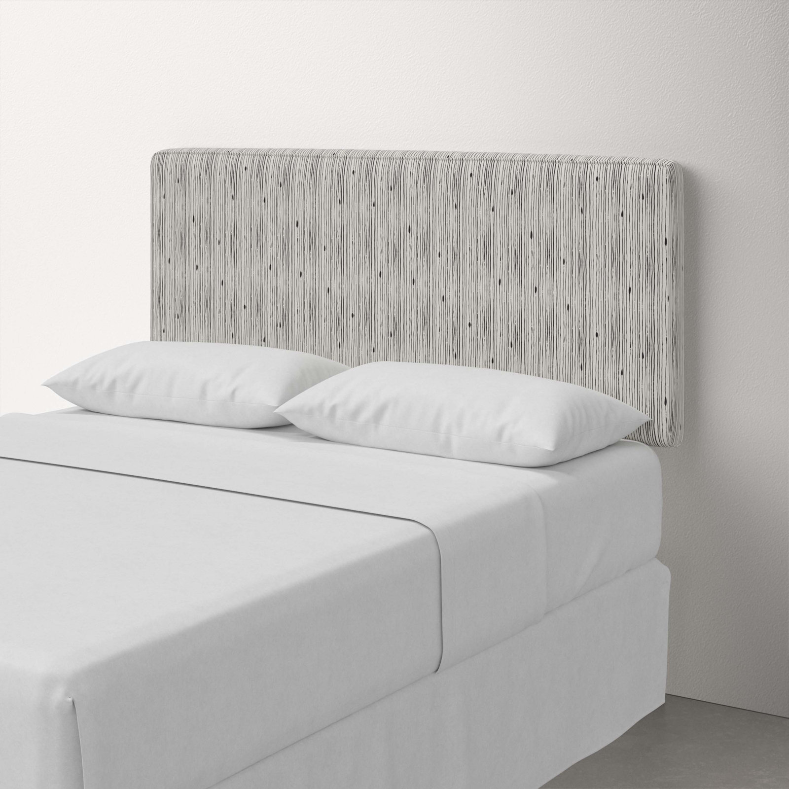 Marquise Upholstered Headboard, Full, Shibori Stripe Ink