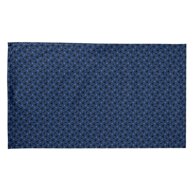 Serviette de thé hexagonale à treillis alternable Mcguigan, Bleu marine, Polyester sergé