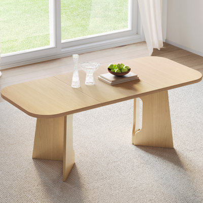 70.8" Large Dining Table for 4-6 People,Stable Kitchen Table with Origami Design Leg,Modern Farmhouse Long Dinner Tables for Dining Room Kitchen Livin by Wrought Studio