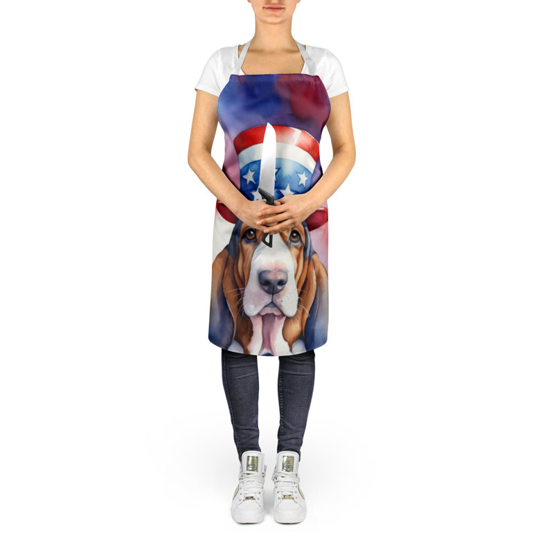 Patriotic American Apron, Basset Hound