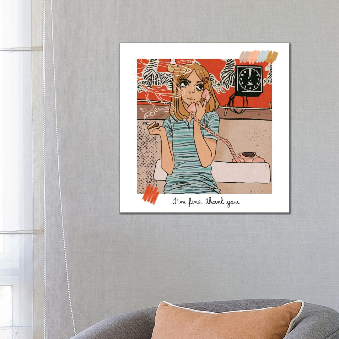 Margot Tenenbaum von Lucy Michelle - Giclée auf Leinwand ohne Rahmen