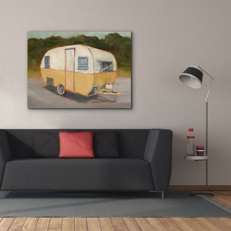 Toile épique Graffiti «Retro Camper 2» par Ethan Harper, 54 po x 40 po