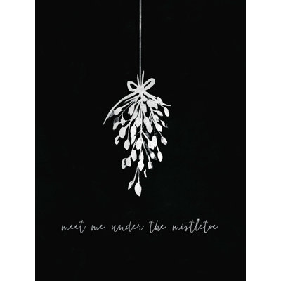 " Black White Mistletoe Solid "