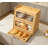 Large Bread Box for Kitchen Counter with Cutting Board, 2-Tier Bamboo Bread Storage Bin with Acrylic Wavy Door Panel