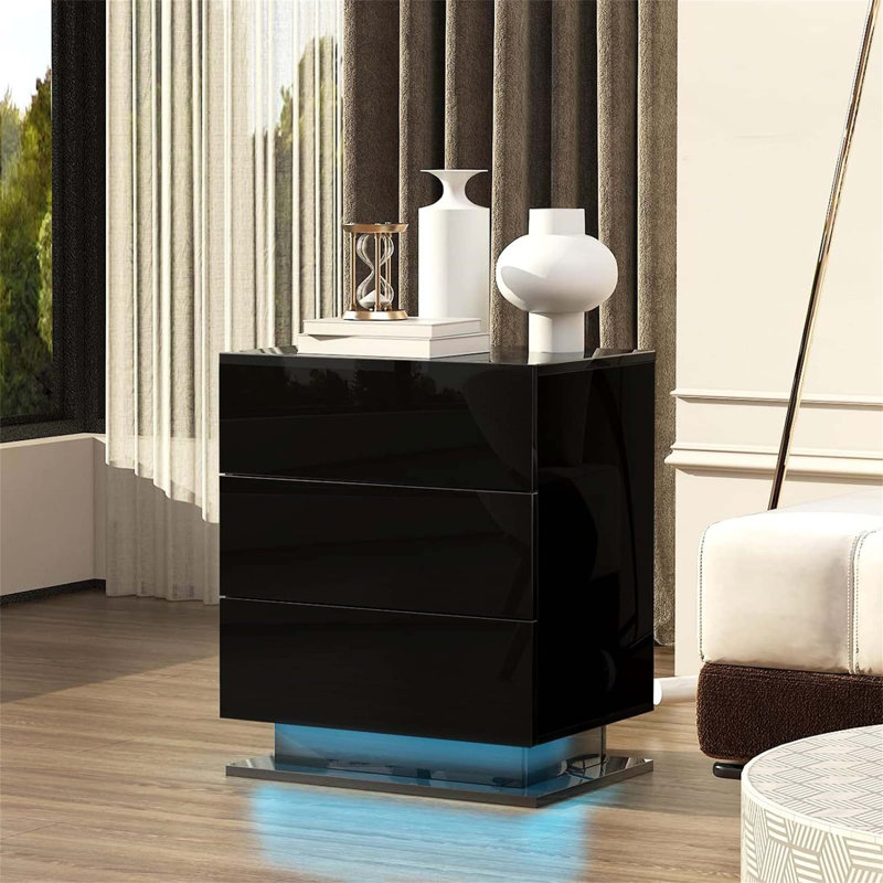 Table de chevet avec 3 tiroirs de rangement