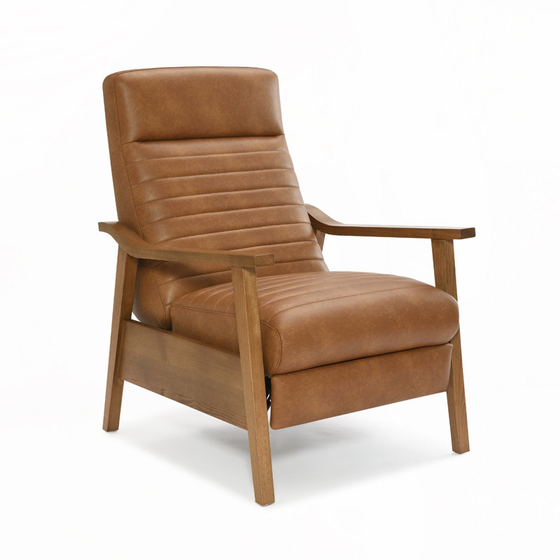 Fauteuil inclinable à accoudoirs en bois, Marron clair