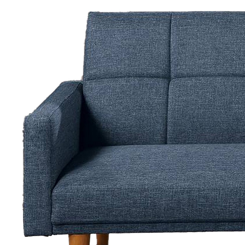Lucreshia 79.53" W Square Arm Sofa, Polyfiber Navy