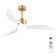 52 In. 3 Reversible Blades Adjust Height Ceiling Fan With Dimmable Led Light & Remote Control