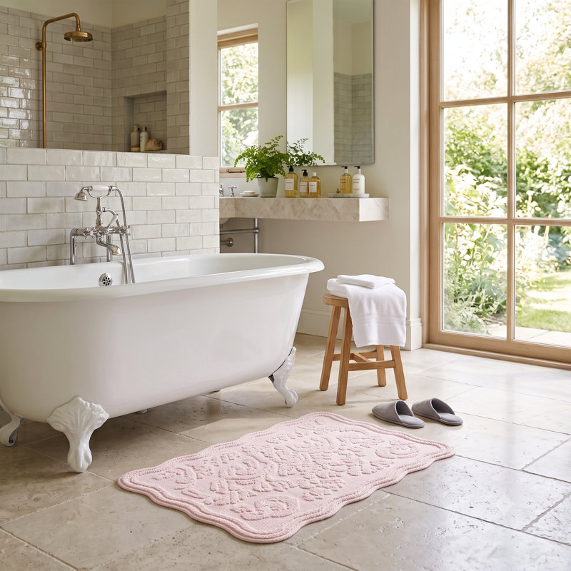 100% Cotton Bath Mat, Blush