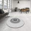 Tapis blanc/noir tissé à la machine-424649202