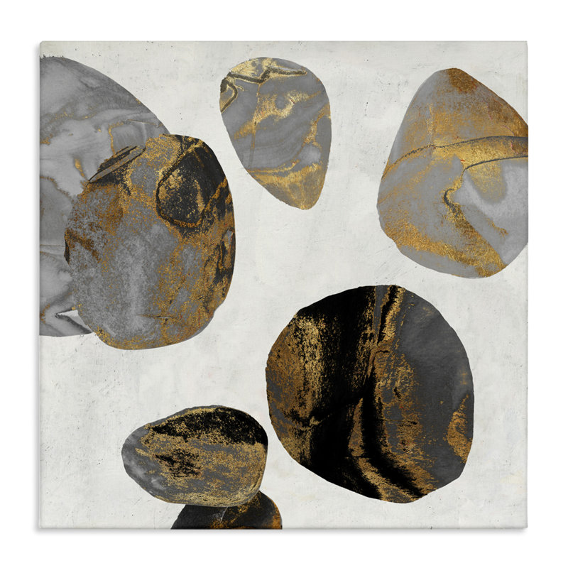 Toile abstraite The Golden Eggs, conception de Jacob Q, H 17 po x l 17 po