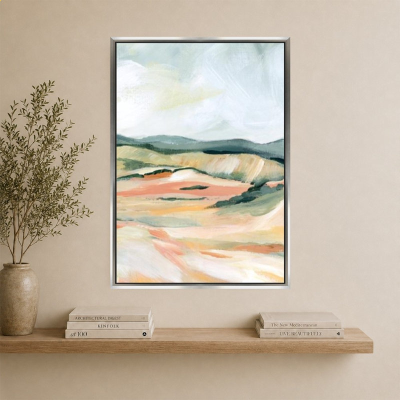 «Vermillion Landscape III» par Katrina Pete - impression sur toile, 44" H x 34" W, Silver
