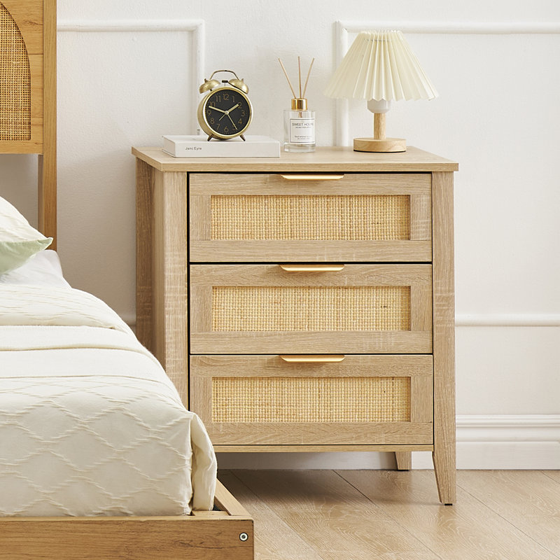55.1cm W Solid Wood Bedside Table