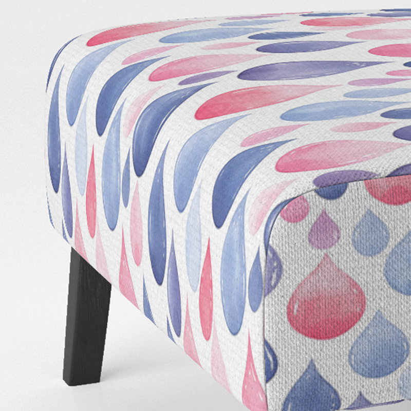 Fauteuil de chambre bleu et rouge Paisley, Pantoufle sans accoudoirs