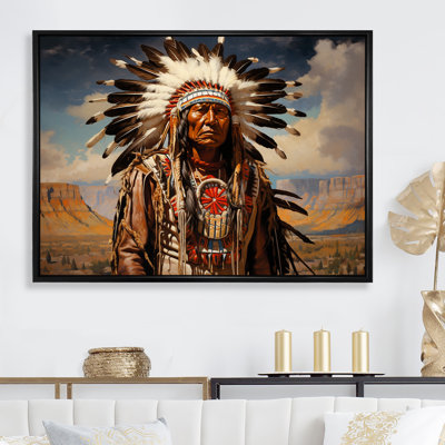 Décoration murale Native Honor Traditional Warrior III - Native American Art