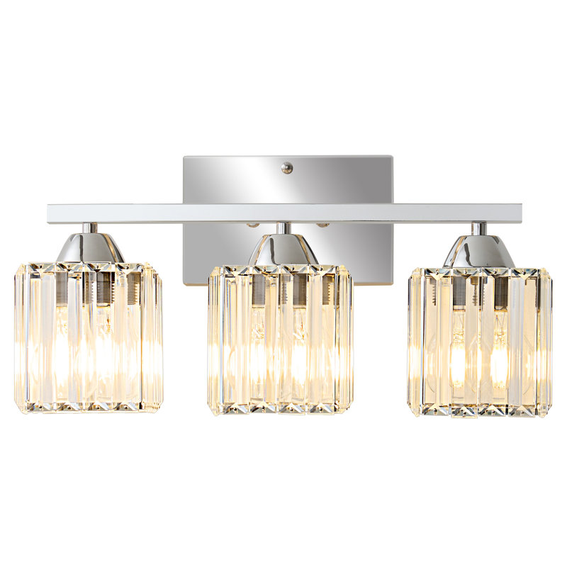 Monike 3-Light Dimmable Vanity Light , Chrome, 3 Lights