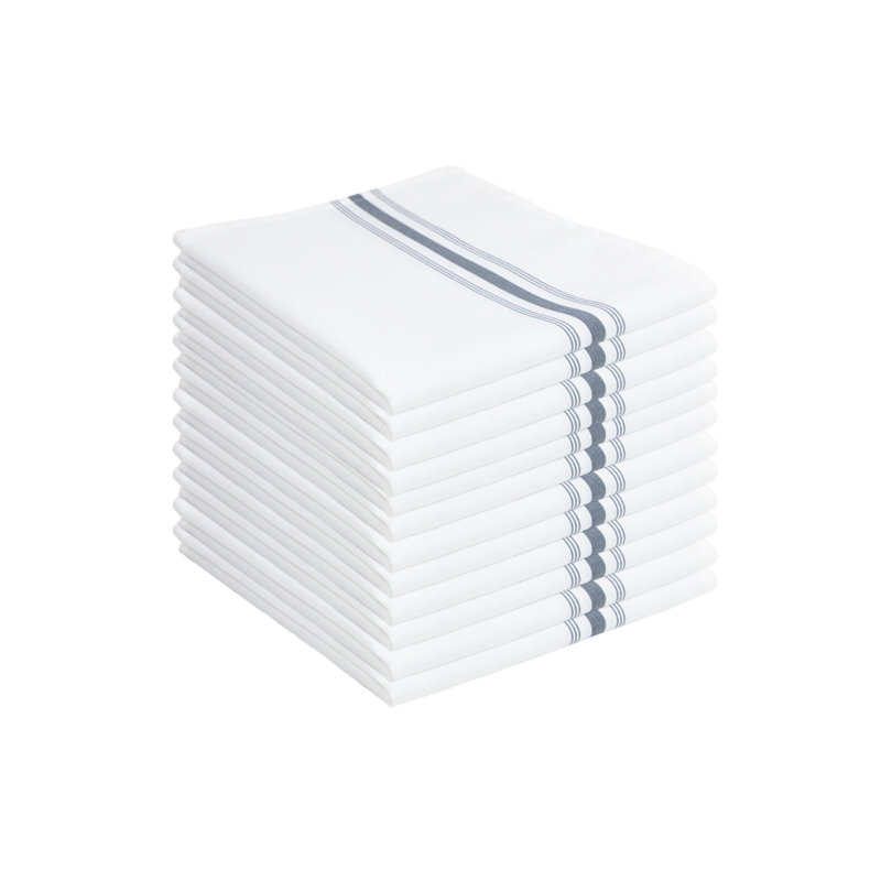 Polyester Striped Rectangle Napkin, Gray