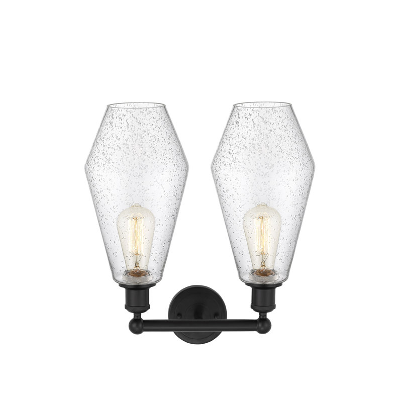 Éclairage pour meuble-lavabo à intensité variable 2 lumières Amylea, Noir mat, Grainé