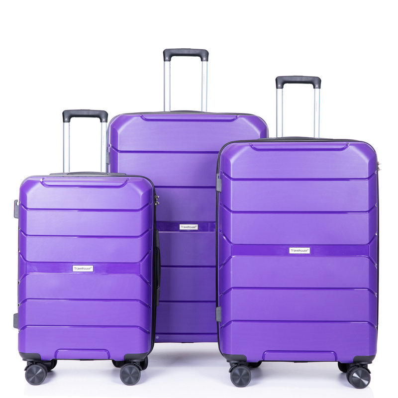Ensemble de valises à roulettes en PP léger avec serrure TSA