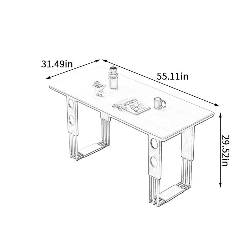 Nouvelle table de salle à manger à dalle de pierre exquise, 29.52"H x 55.11"L x 31.49"W