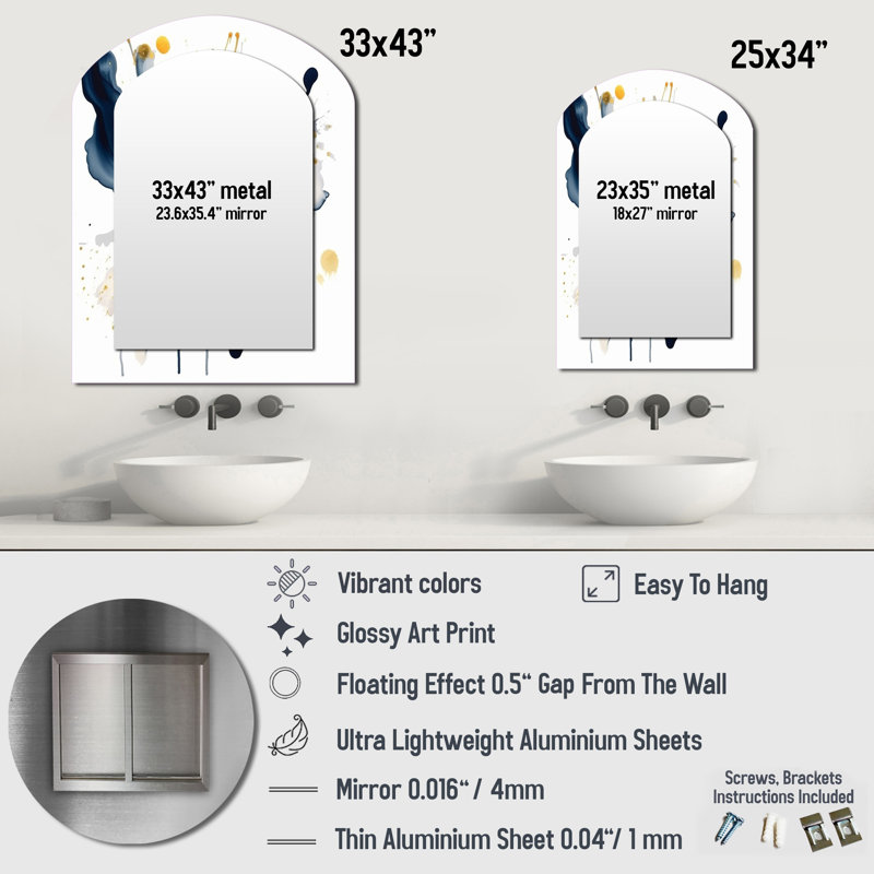 Miroir mural Howard, 34 po x 25 po