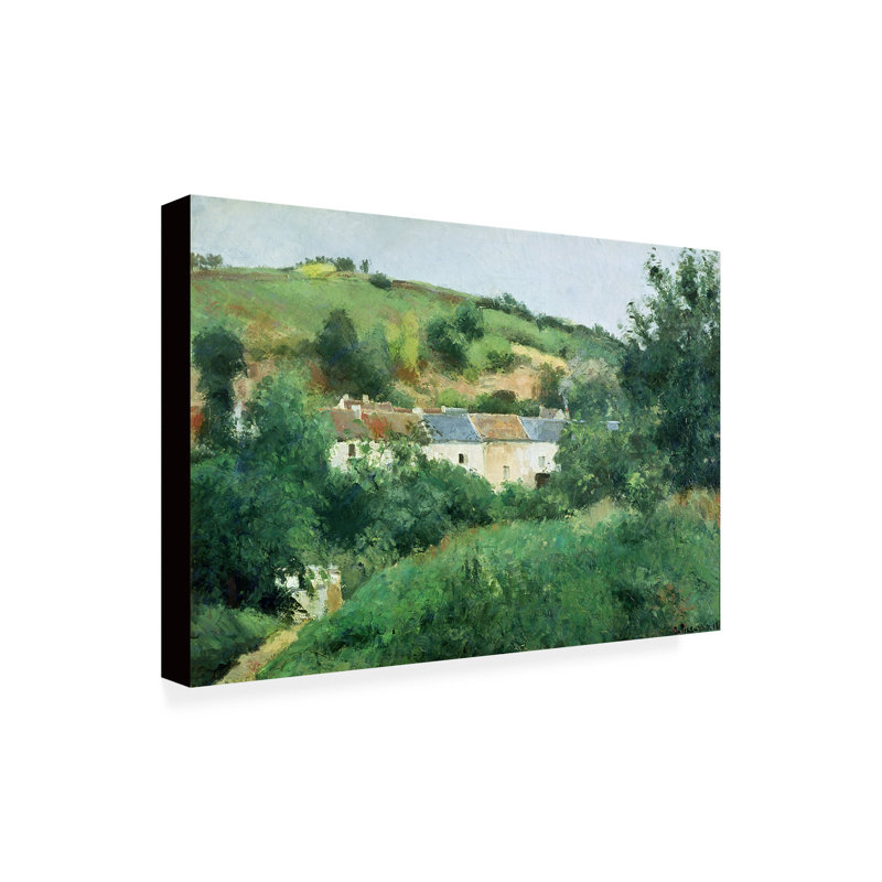 Art mural sur toile tendue - art mural Camille Pissaro «The Path in the Village» pour le salon, la chambre à coucher ou le bureau - 16 x 24