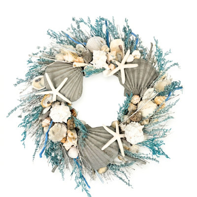 Preserved Natural Twig 18" Shell Wreath