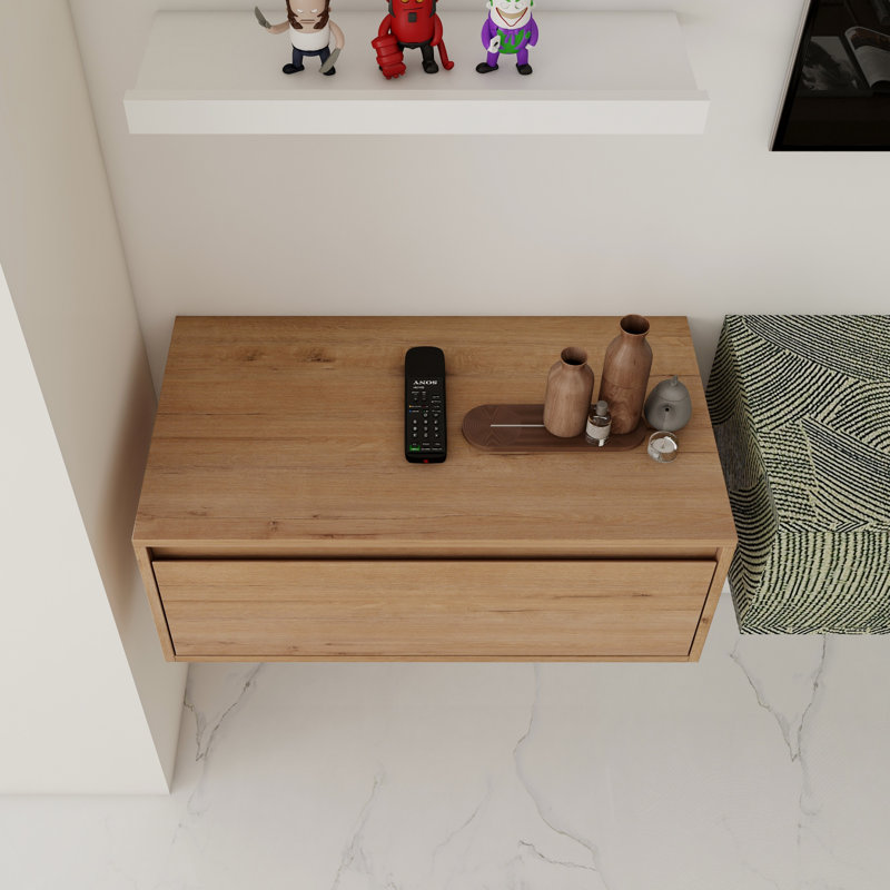 30" Bathroom  Cabinet,Soft Close Drawer,Float Mounting Design (Only Vanity, Without Sink)