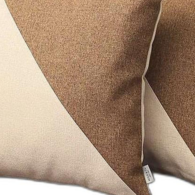 Reversible Throw Pillow, Brown/White