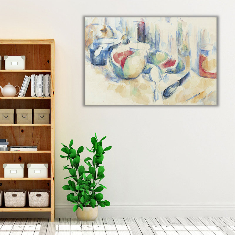«Cezanne - Still Life With Fruit», reproduction d'art sur toile, H 32 po x l 48 po