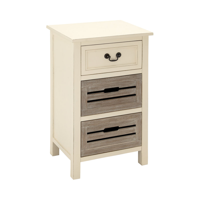 Dall 17'' W Solid Wood Nightstand, Cream