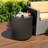 2-in-1 Outdoor Cooler Side Table & Insulated Ice Bucket, Weather-Resistant Patio Beverage Bar with Smart Hook-On Lid & Vertical Stripe Design for Backyard Parties & Poolside, Black-111066862-126560348