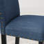 3 chaises rondes de 36 po - 2 chaises en tissu bleu, structure en métal, espace de rangement supplémentaire disponible, barre de bois ronde, caractéristique