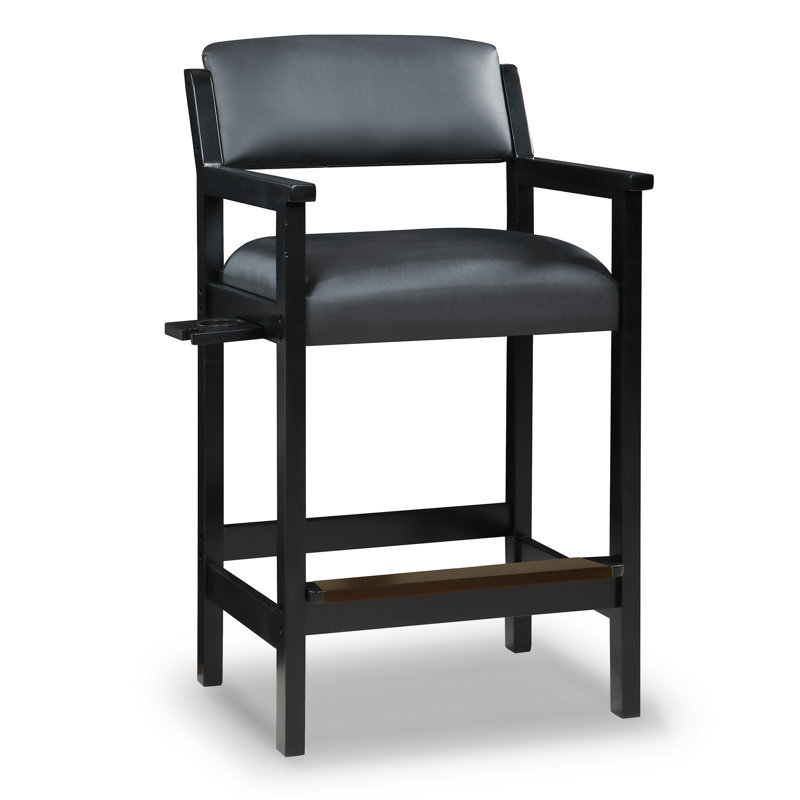 Tabouret de billard Hathaway Cambridge Spectator Chair - Noir, avec assise rembourrée, repose-pieds et rangement - 63,5 cm L x 57 cm l x 112,4 cm H, hauteur du siège 77,5 cm - Accessoires et décoration pour table de billard