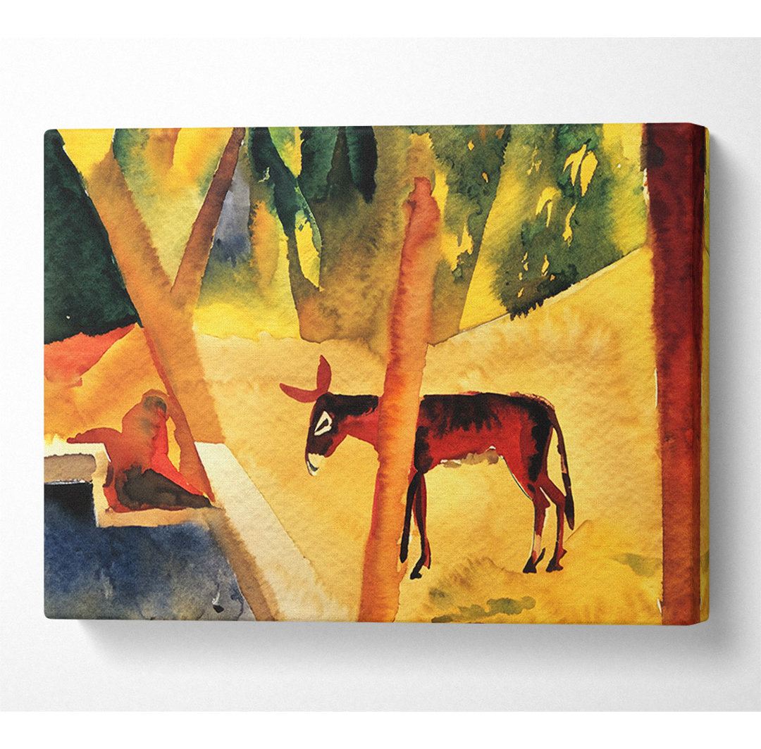 August Macke Donkeys In The Palms - Leinwanddrucke auf Leinwand