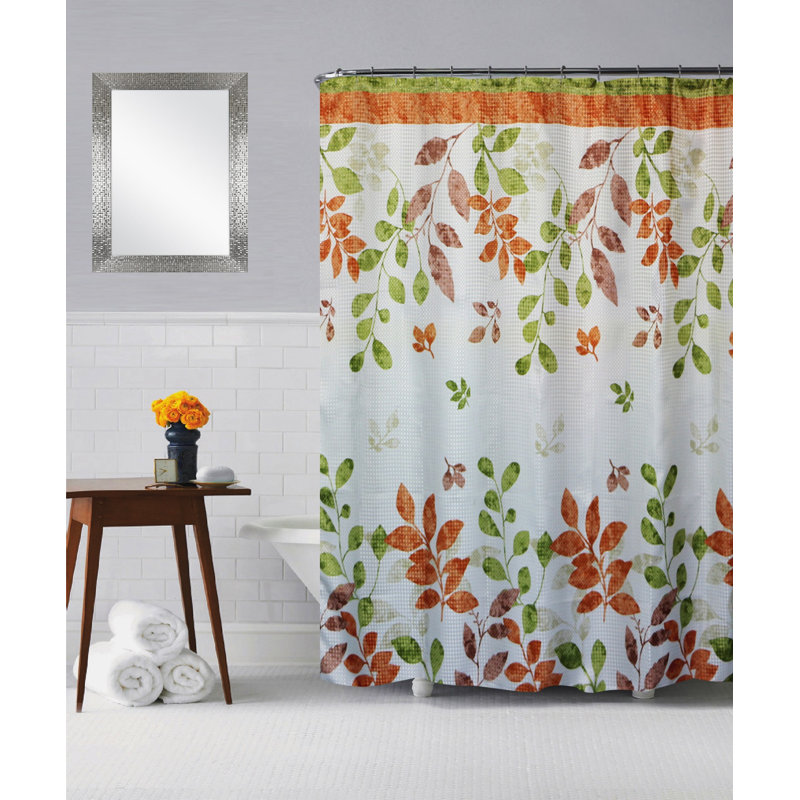 Carmin Floral Shower Curtain, Bloom Rust
